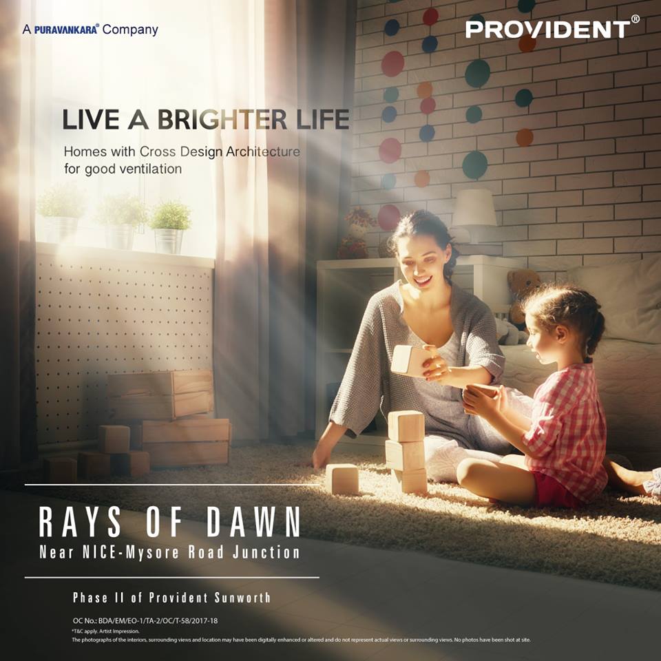 Live in homes with cross design architecture for good ventilation at Provident Rays Of Dawn in Bangalore Update